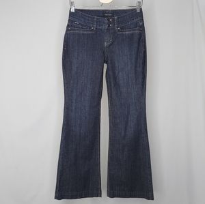 White House Black Market Jean Low Rise Trouser Dark Blue Petite Sho Denim 0S 0P